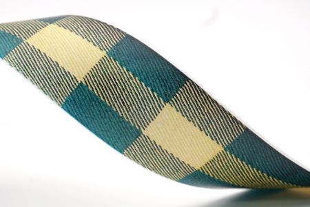 Vanille und Waldgrün Blockkaromusterband_AI